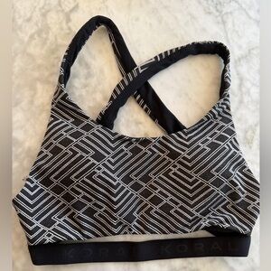 Koral Black and White Geometric Sports Bra
